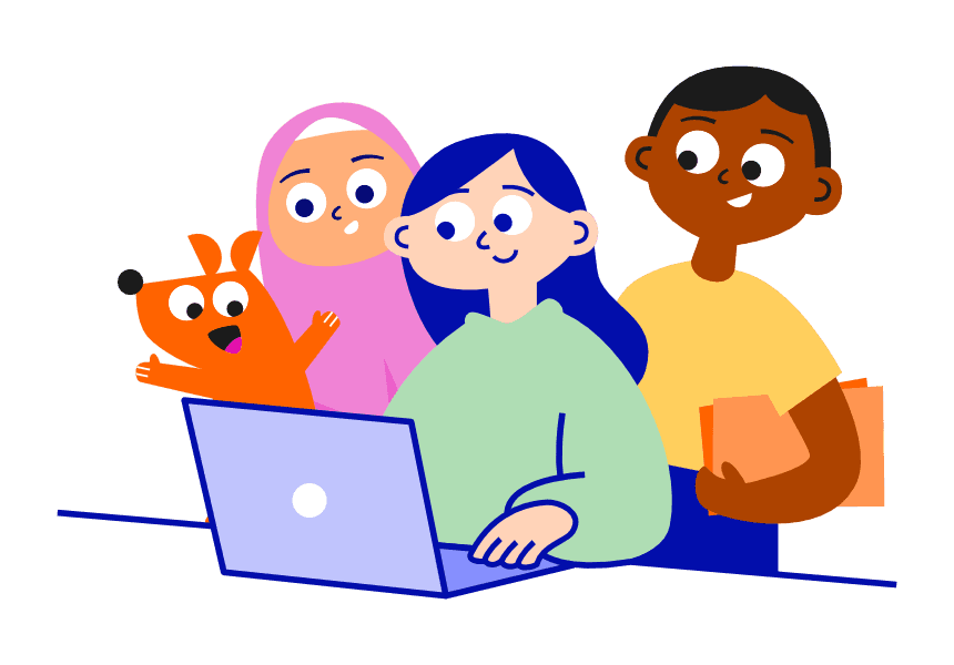 Students learning together in a Tupai & Friends session